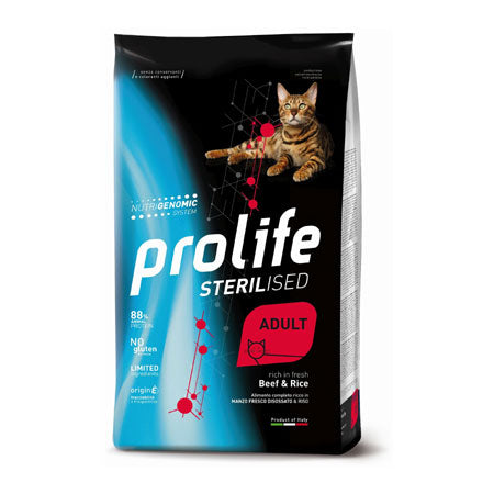 Prolife Sterilised Manzo&Riso 1,5kg Crocchette per Gatti Prolife Sterilised Manzo&Riso 1,5kg Crocchette per Gatti
